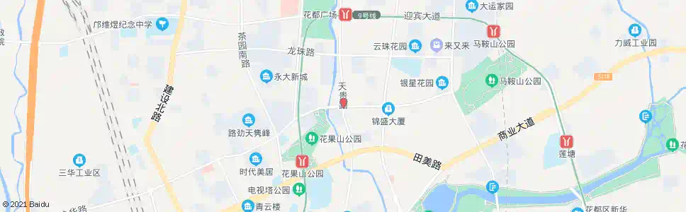 广州田美西村_公交站地图_广州公交_妙搜公交查询2024