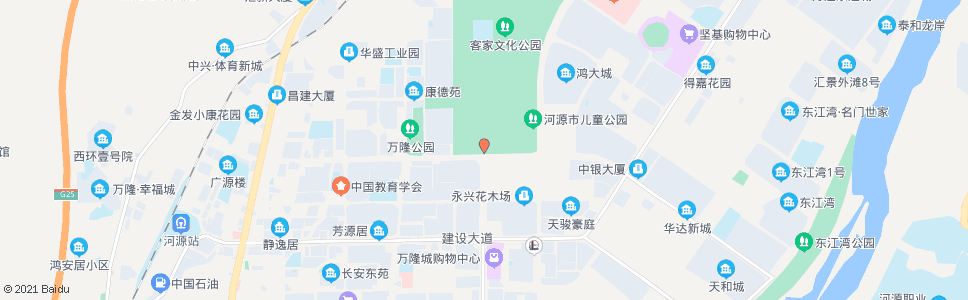 河源客家公园(北)_公交站地图_河源公交_妙搜公交查询2024