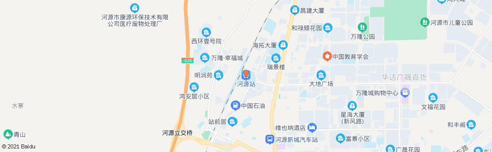 河源建设大道(西)_公交站地图_河源公交_妙搜公交查询2024