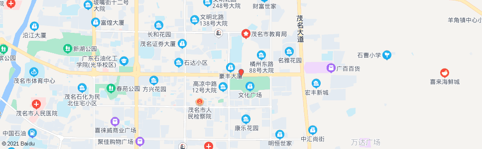 茂名油城八路西_公交站地图_茂名公交_妙搜公交查询2024
