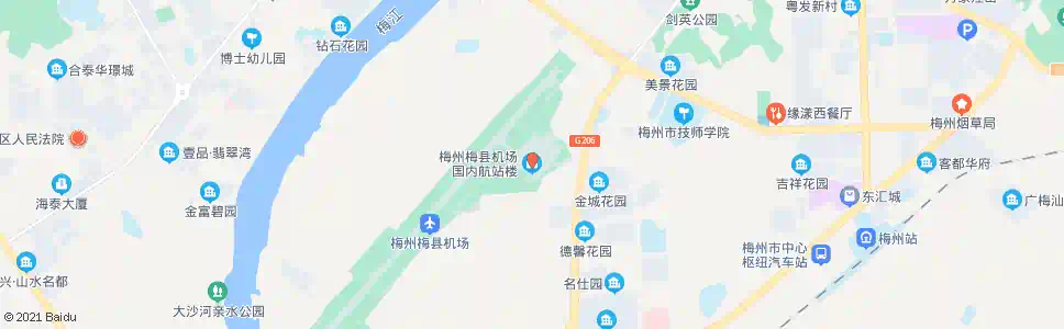 梅州梅县机场_公交站地图_梅州公交_妙搜公交查询2024