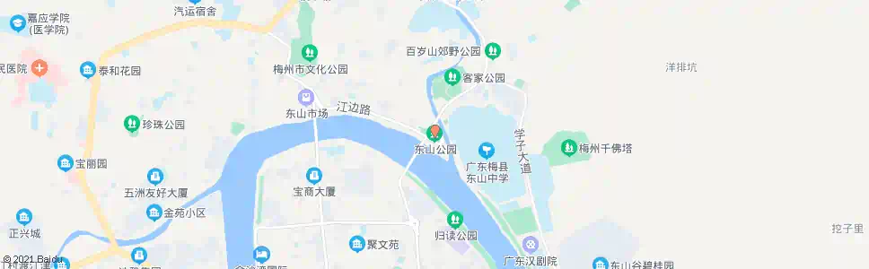 梅州东山公园_公交站地图_梅州公交_妙搜公交查询2024