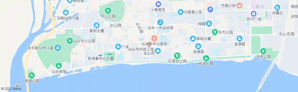 汕头大华路南_公交站地图_汕头公交_妙搜公交查询2024