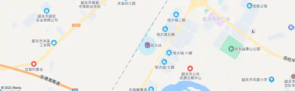 韶关中坝_公交站地图_韶关公交_妙搜公交查询2024