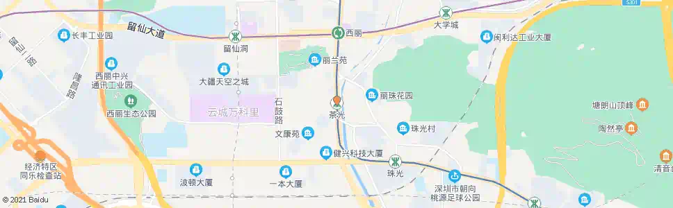 深圳茶光2_公交站地图_深圳公交_妙搜公交查询2024