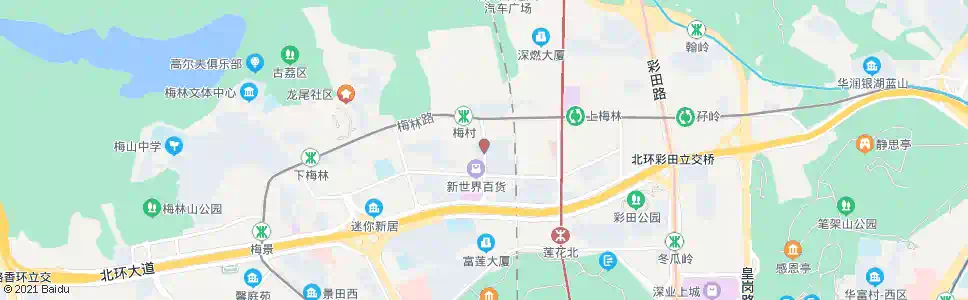 深圳梅林三村东_公交站地图_深圳公交_妙搜公交查询2024