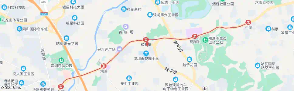 深圳观澜汽车站_公交站地图_深圳公交_妙搜公交查询2024