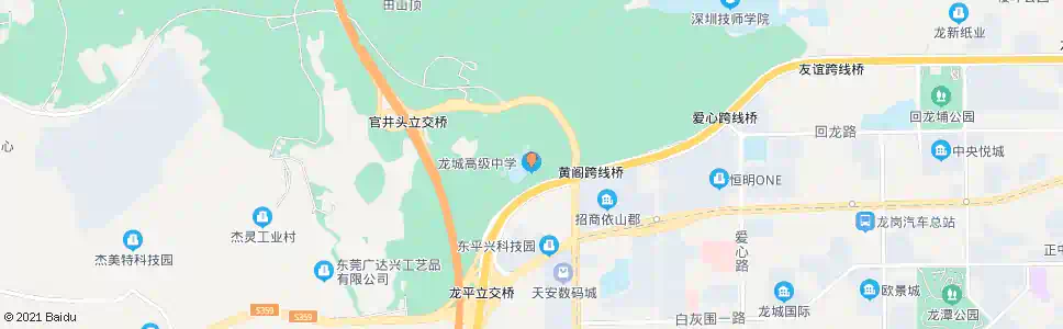 深圳龙城高级中学_公交站地图_深圳公交_妙搜公交查询2024