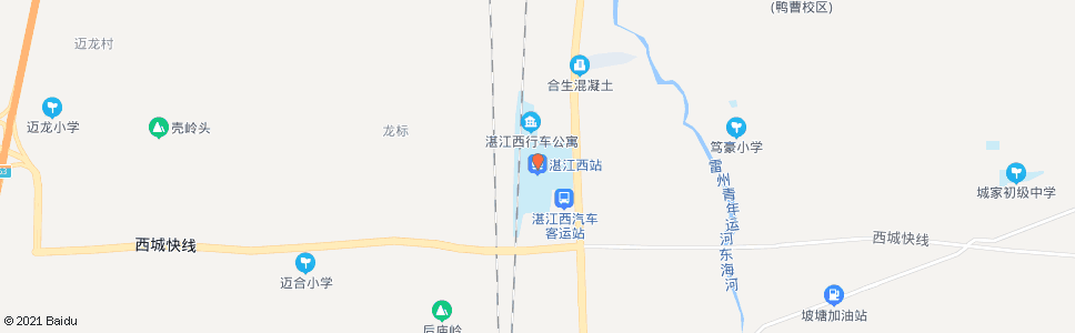 湛江火车西站_公交站地图_湛江公交_妙搜公交查询2024