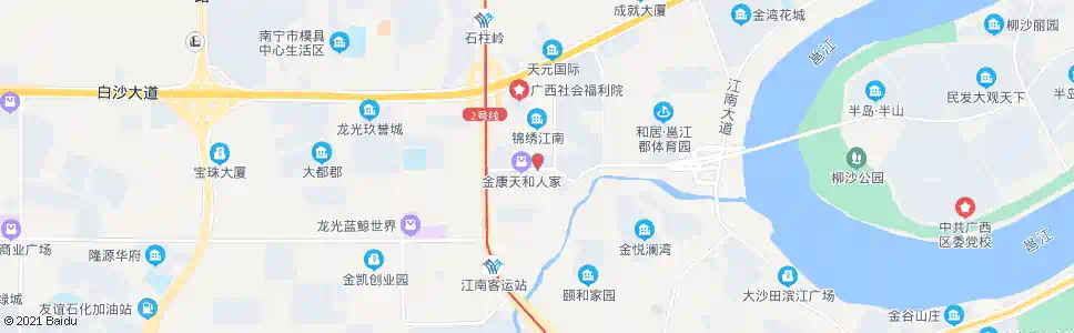 南宁金康苑_公交站地图_南宁公交_妙搜公交查询2024