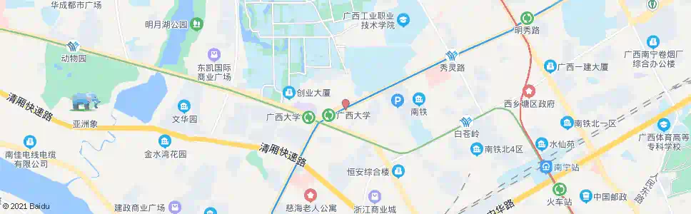 南宁明秀农院路口_公交站地图_南宁公交_妙搜公交查询2024