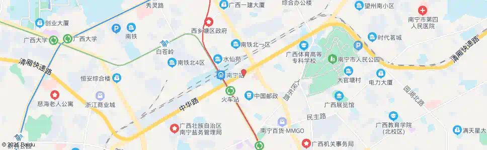 南宁火车站东(中华苏州路口)_公交站地图_南宁公交_妙搜公交查询2024