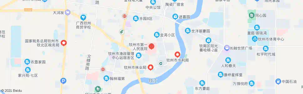 钦州一医院_公交站地图_钦州公交_妙搜公交查询2024