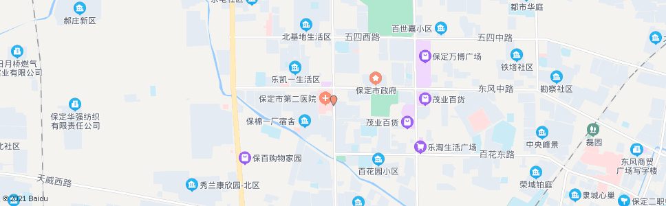 保定市二医院(东门)_公交站地图_保定公交_妙搜公交查询2024