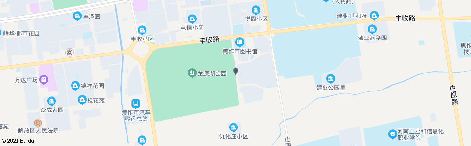 焦作龙源湖公园东门_公交站地图_焦作公交_妙搜公交查询2024