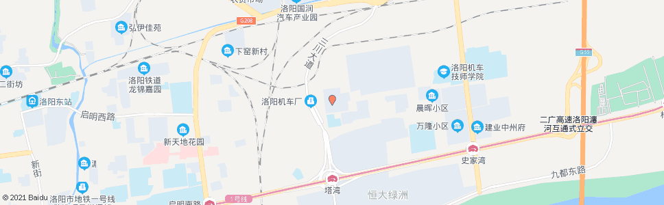 洛阳机车工厂西门_公交站地图_洛阳公交_妙搜公交查询2024