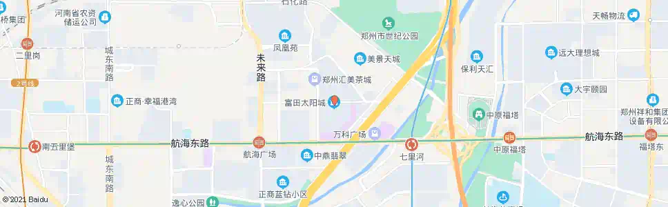 郑州航海路中州大道(富田太阳城站)_公交站地图_郑州公交_妙搜公交查询2024