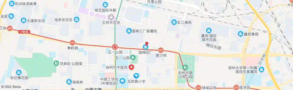 郑州郑大四附院_公交站地图_郑州公交_妙搜公交查询2024