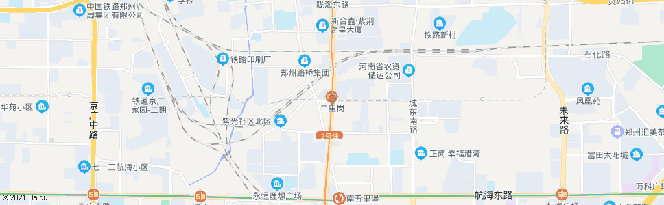 郑州紫荆山路二里岗南街站_公交站地图_郑州公交_妙搜公交查询2024