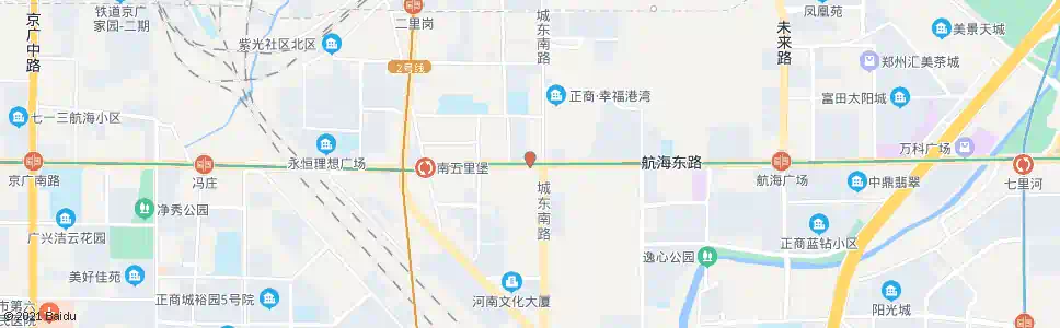 郑州航海路城东路_公交站地图_郑州公交_妙搜公交查询2024