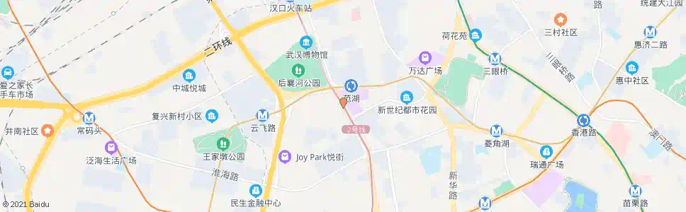 武汉青年路范湖_公交站地图_武汉公交_妙搜公交查询2024