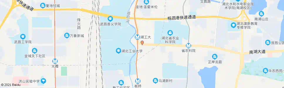 武汉南湖大道湖北工业大学_公交站地图_武汉公交_妙搜公交查询2024