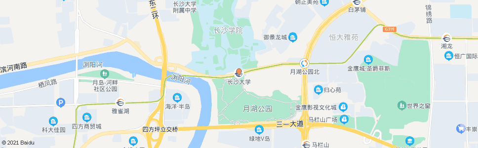 长沙长沙大学_公交站地图_长沙公交_妙搜公交查询2024