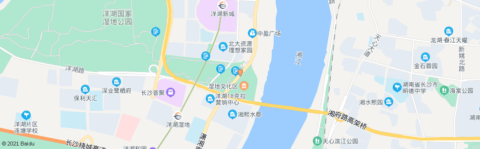 长沙洋湖湿地公园_公交站地图_长沙公交_妙搜公交查询2024