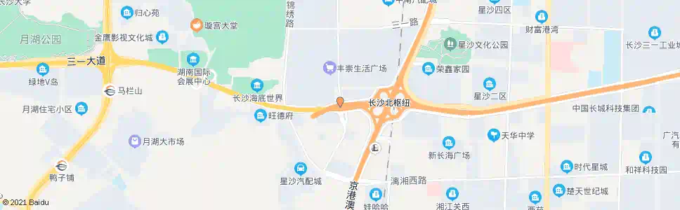 长沙京港澳高速路口_公交站地图_长沙公交_妙搜公交查询2024