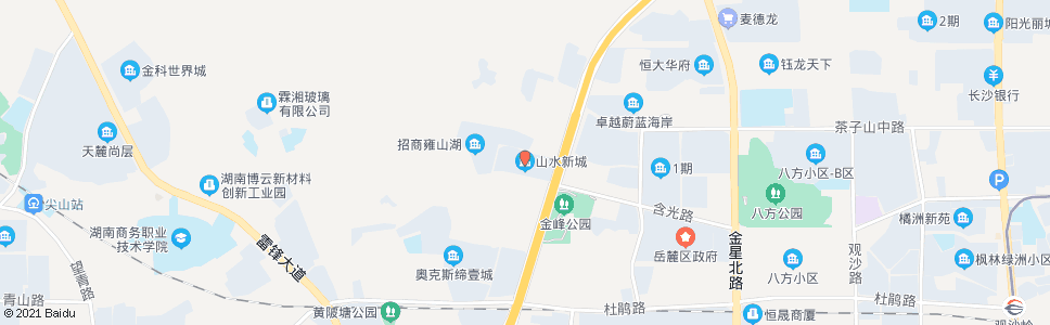 长沙山水新城小区_公交站地图_长沙公交_妙搜公交查询2024
