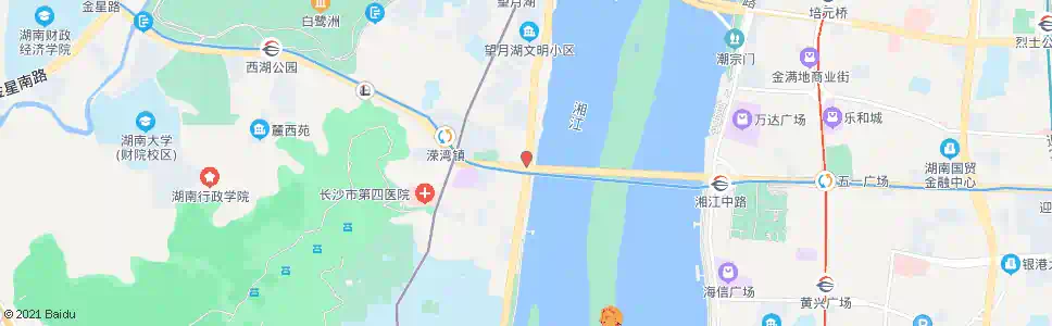 长沙橘子洲大桥西_公交站地图_长沙公交_妙搜公交查询2024