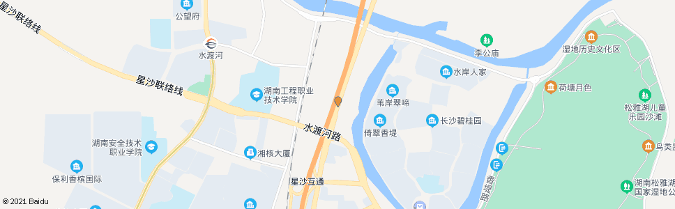 长沙水渡河桥南_公交站地图_长沙公交_妙搜公交查询2024