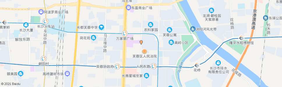 长沙荷花路口(西)_公交站地图_长沙公交_妙搜公交查询2024