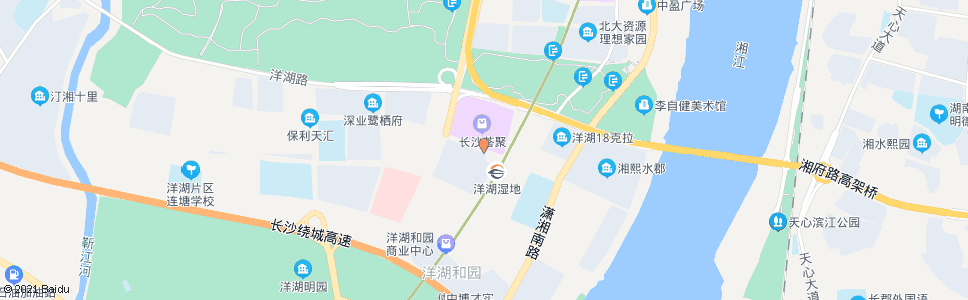 长沙景园路西_公交站地图_长沙公交_妙搜公交查询2024