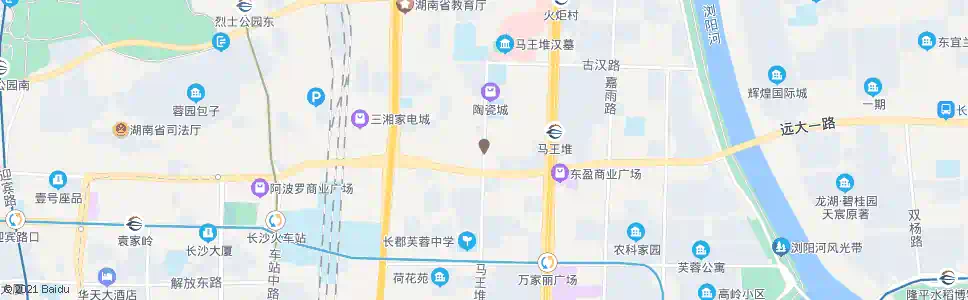 长沙马王堆市场_公交站地图_长沙公交_妙搜公交查询2024