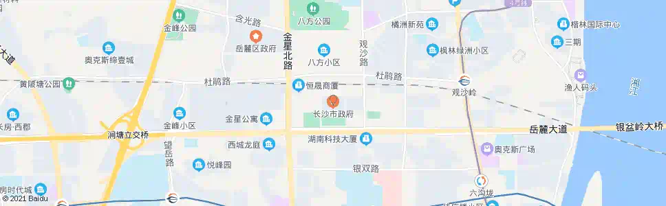 长沙岳麓区政府_公交站地图_长沙公交_妙搜公交查询2024