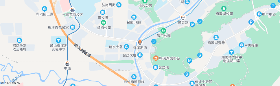 长沙梅溪湖西站_公交站地图_长沙公交_妙搜公交查询2024