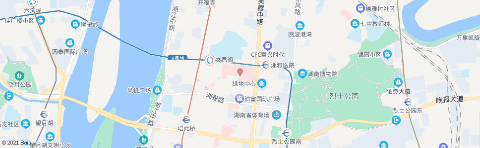 长沙湘雅路西_公交站地图_长沙公交_妙搜公交查询2024
