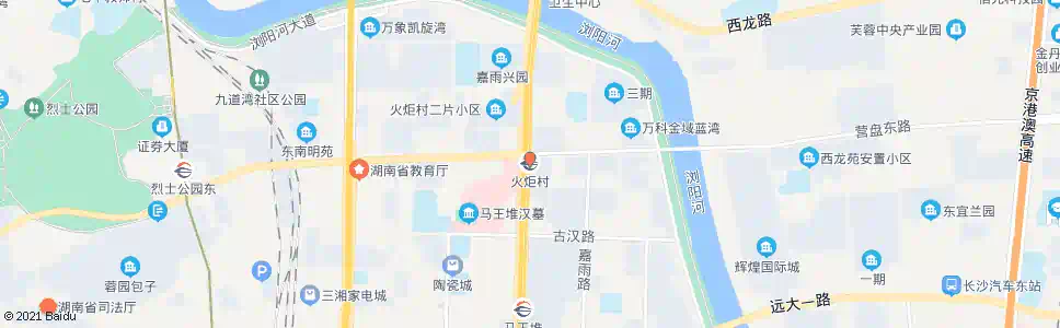 长沙火炬村_公交站地图_长沙公交_妙搜公交查询2024