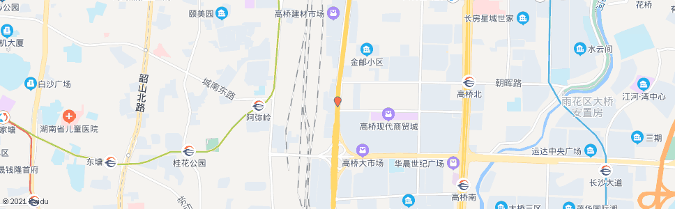 长沙高桥大市场西_公交站地图_长沙公交_妙搜公交查询2024