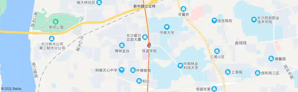 长沙铁道学院_公交站地图_长沙公交_妙搜公交查询2024