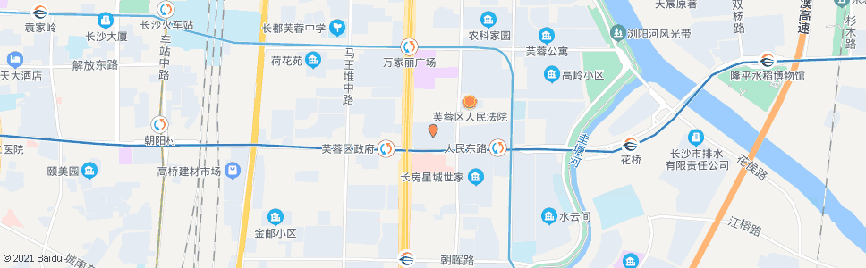 长沙芙蓉区政府(西)_公交站地图_长沙公交_妙搜公交查询2024