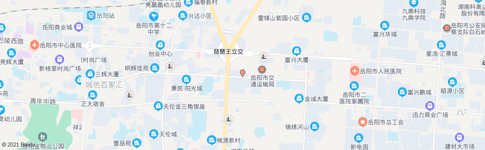 岳阳美食街(七彩艺校)_公交站地图_岳阳公交_妙搜公交查询2024