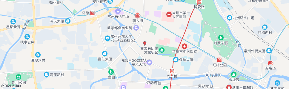 常州青果巷(长安大厦)_公交站地图_常州公交_妙搜公交查询2024