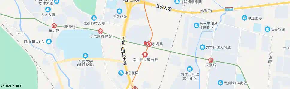 南京泰冯路地铁站_公交站地图_南京公交_妙搜公交查询2024