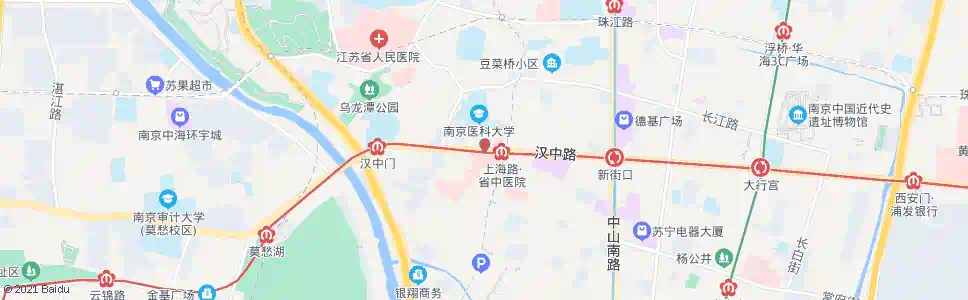 南京汉中路莫愁路_公交站地图_南京公交_妙搜公交查询2024