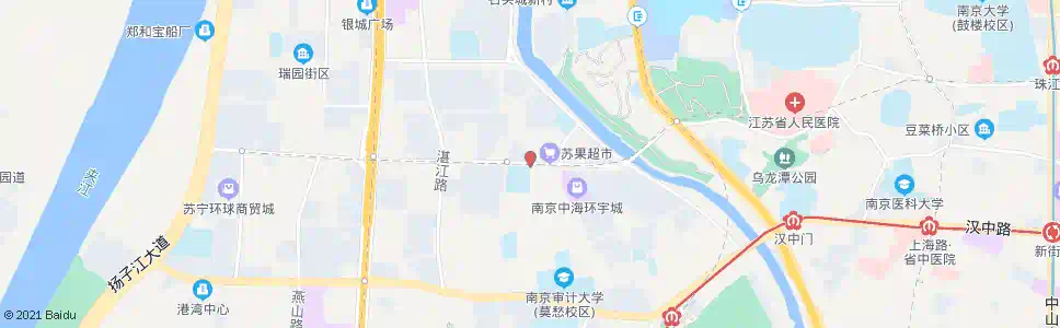 南京清凉门大桥西_公交站地图_南京公交_妙搜公交查询2024