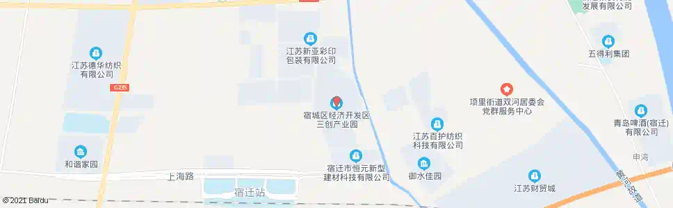 宿迁三创工业园_公交站地图_宿迁公交_妙搜公交查询2024