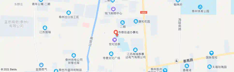 泰州寺巷小学_公交站地图_泰州公交_妙搜公交查询2024