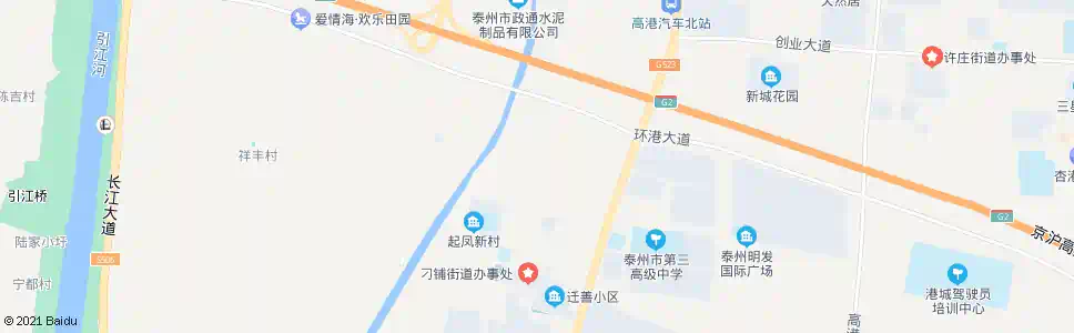 泰州刁铺医院_公交站地图_泰州公交_妙搜公交查询2024